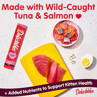Delectables Squeeze Up Kitten Creamy Squeezable Puree, Lickable Wet Cat Treats, Grain Free, No Added Fillers, No By-Products, No Added Preservatives, 0.5 Ounces Tube Tuna & Salmon, 32 Tubes Total