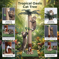 Cat Scratching Post 35'' Tall with Toy Mouse for Indoor Cats - Green-35 Inches - image 2