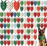 Preboun 100 Pcs Fall Paw Print Dog Bandanas Bulk - Christmas Paw Print / 31.5 x 21.7 x 21.7 Inch