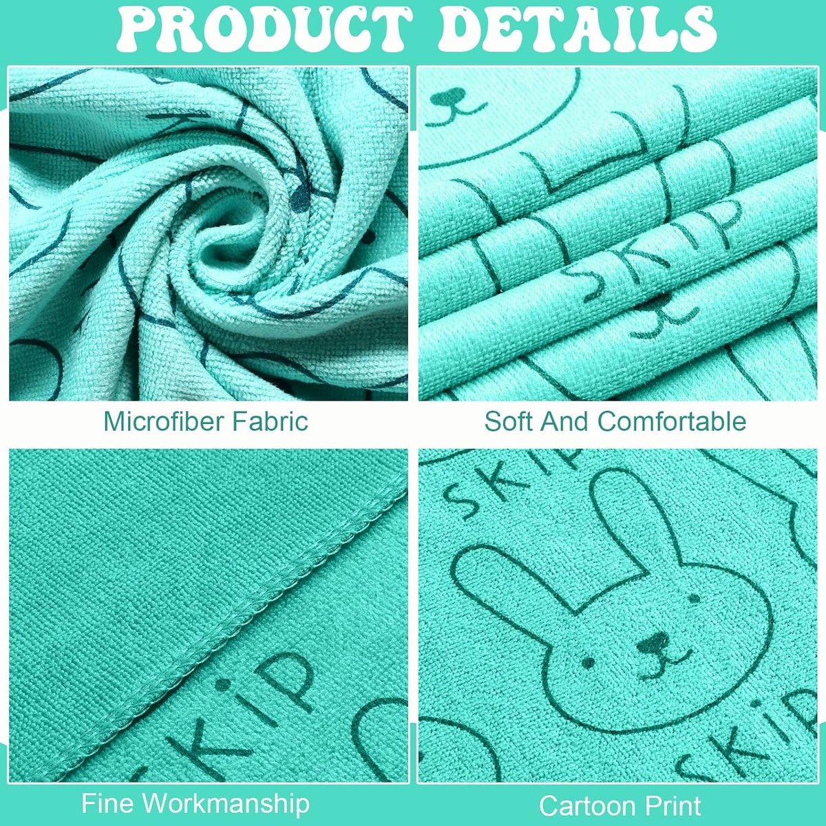 Peryiter 8 Pcs Dog Drying Towels Bulk 55'' x 28'' Pet Grooming - Cyan - image 4