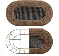 Fun Stackable Wicker Cat Hideaway House - Interactive Play Rattan Cat House for Indoor Cats Kitty, Pet Friendly Top/Side House Entry, Cat Bed Enclosed