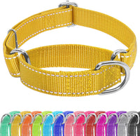 Martingale Dog Collar, Adjustable No Buckle Slip Collar, XS - Yellow / Small(Length:11-15'', Width:3/4'')