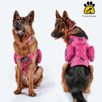 Forestpaw Tactical Dog Harness for Large Dogs, Military, L - M:Chest 22-35",Fit 30-80lbs / Hot Pink - image 4