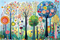 Vintage Paint Hummingbird Flower 500 Piece Puzzles for Adults - Colorful-500 Piece-spring Forest / 23" X 15"