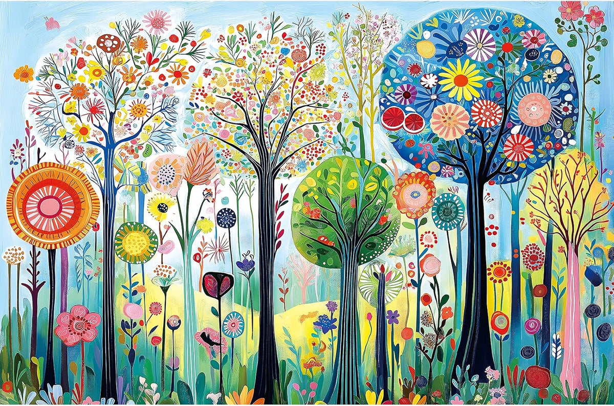 Vintage Paint Hummingbird Flower 500 Piece Puzzles for Adults - Colorful-500 Piece-spring Forest / 23" X 15"