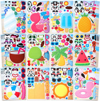 JOYIN 36 Sheets 9"x6" Make a face Stickers for Kids - Summer