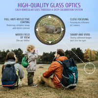 BeBison Binoculars for Kids, 8x21 High Resolution Real Optics - Purple - image 3