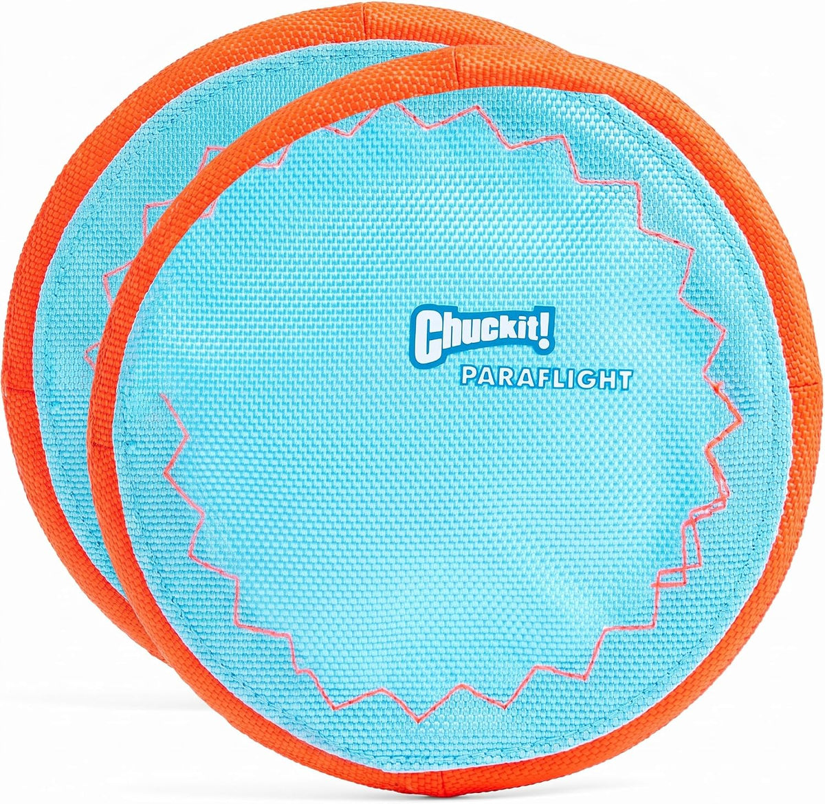 Chuckit! Paraflight Flying Disc Dog Toy, Floats, Size Large - Small (Pack of 2) / Blue/Orange