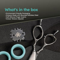 7" Curved Dog Grooming Scissors – Handcrafted, Ergonomic, VG10 Stainless Steel for Sharper, Tougher, Better Edge Retention, Lightweight Shears for Trimming Face and Paws.