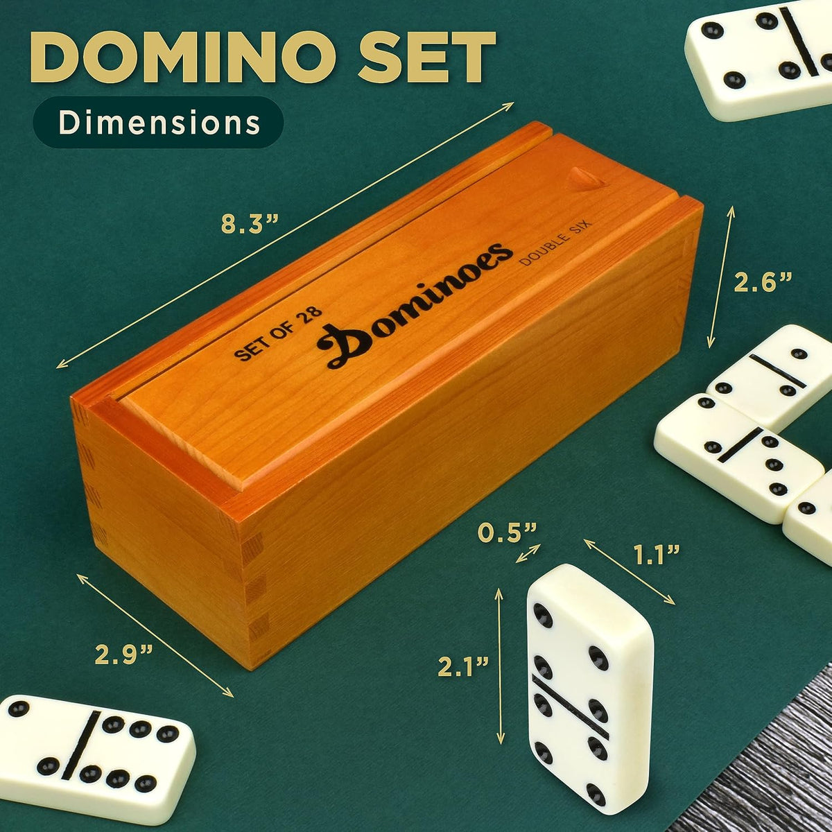 Queensell Dominos Set for Adults - Jumbo - image 2