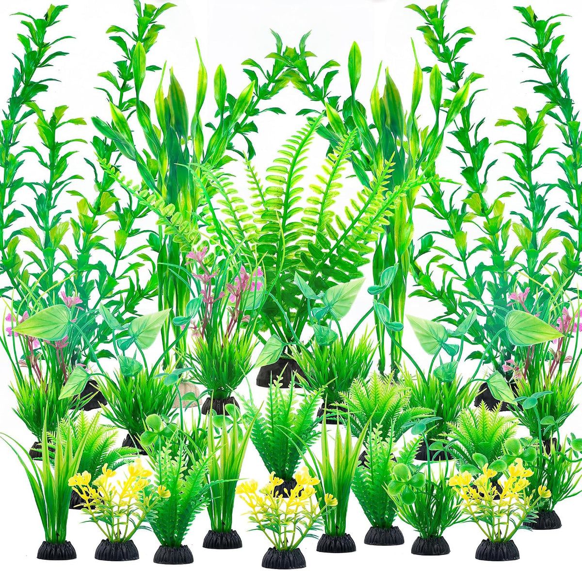 Ameliade Aquarium Artificial Plastic Plants Large Fish Tank Decor
