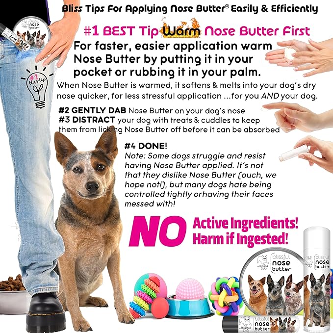 The Blissful Dog Australian Cattle Dog Unscented Nose Butter - Dog Nose Butter, 2 Ounce