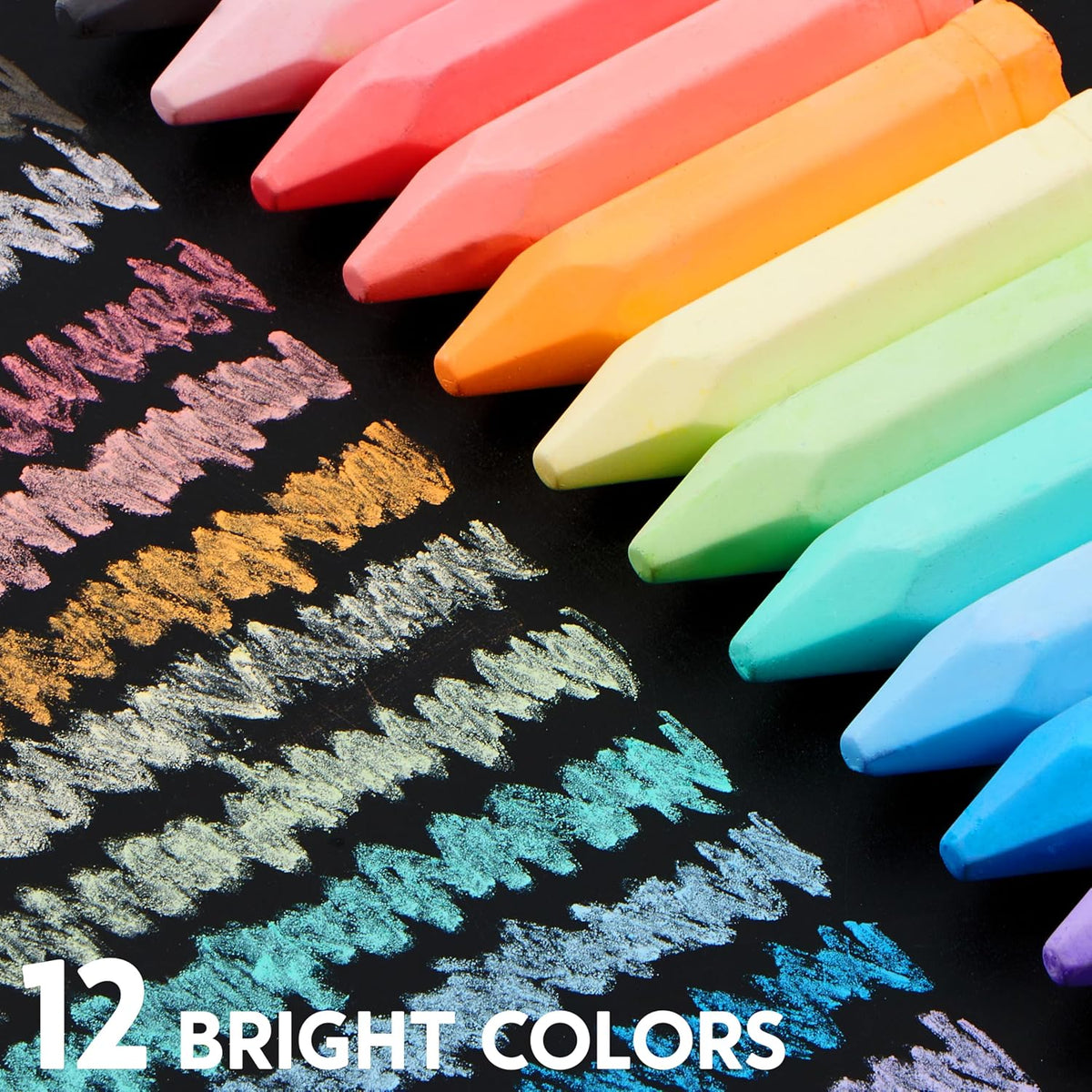 JOYIN 48 PCS Cone Shaped Washable Sidewalk Chalks Set, 12 Colors - image 4