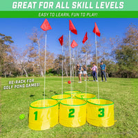 GoSports Yard Links backyard golf game with buckets, flags and oversized balls - view 9