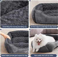 JOEJOY Rectangle Dog Bed for Large Medium Small Dogs - Dark Grey / XL(35"x 25"x 10") - image 4