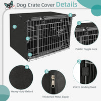 Dog Crate Cover, Kennel Covers Fit for 30 Inch Dogs Crate - Black / 42 Inch - image 3