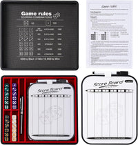 AUSIIBTO red and black Farkle dice tray and storage case with pearl dice