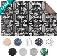 Dog Mat for Food and Water, Cat Feeding Mat - 16.5"L x 26"W / Boho Bliss