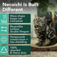 Reversible Wave Cat Scratcher for Indoor Cats - Dark Cherry / 2pcs - image 2