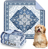 Washable Pee Pads for Dogs 72"x72" Reusable Dog Pads Extra Large - Blue / 36x34 Inch (Pack of 2)