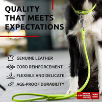 WAUDOG Rolled Leather Dog Leash 4Ft * 0.3 in for Small Medium - Green / 4Ft * 0.4 in - image 3