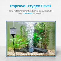 NICREW Nano Silent Aquarium Air Pump - up to 20 gallon / Black - image 3