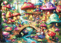 Halloween Puzzle 500 Piece with Lettered for Adults Gift - 500piece - Elf Mushroom House - 23x15" / Retired Models