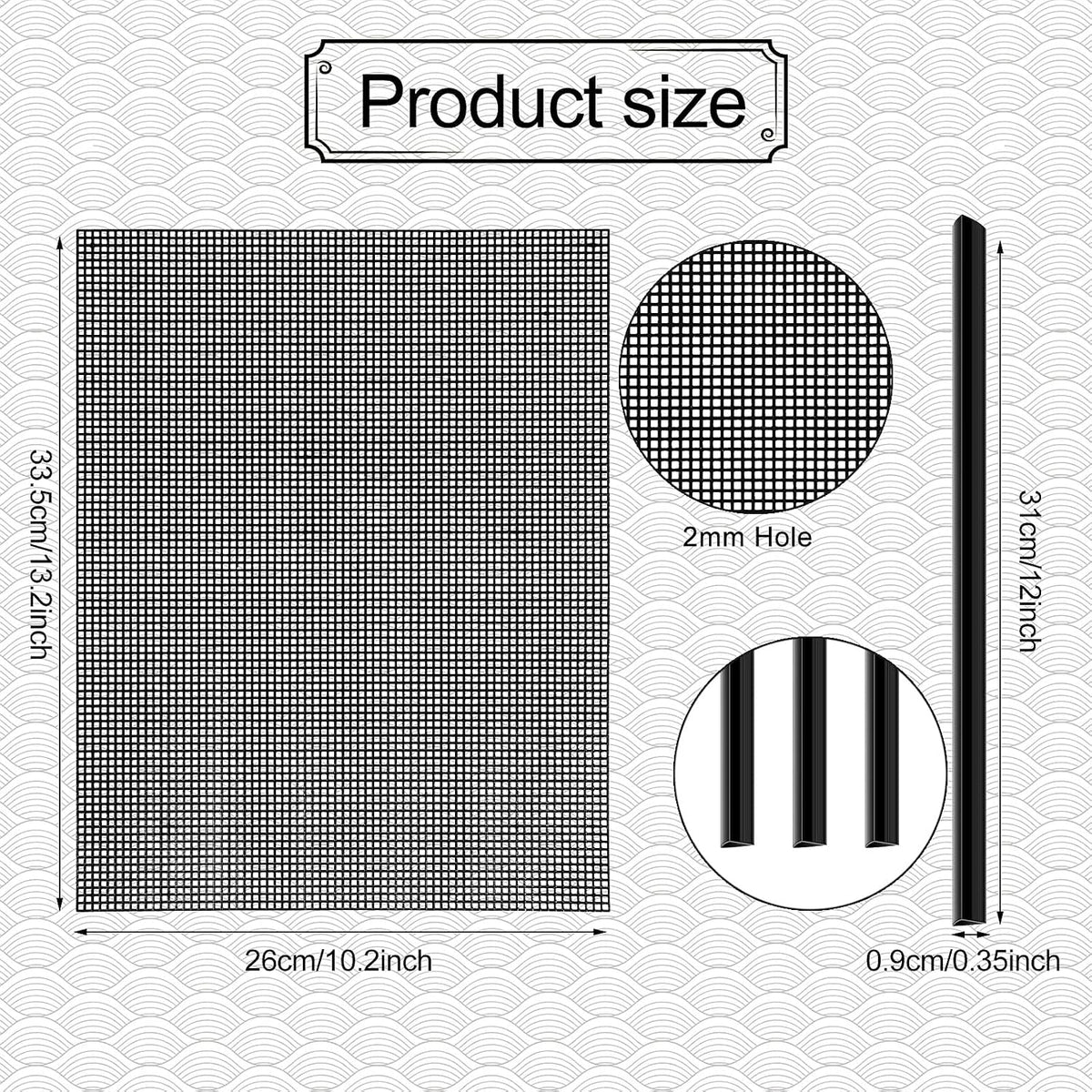 4 Pcs Plastic Mesh Sheets Black Fish Tank Divider Crafts with Binding - image 2