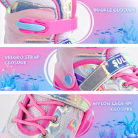 SULIFEEL Adjustable Kids Roller Skates, Light up Wheels – Fun for Kids & Family - F Butterfly Pink / Small - Little Kid - image 3