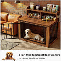 IRONCK Dog Crate Furniture, Heavy Duty Pet Crate for Large Dog - 30.0"L x 43.3"W x 41.8"H / Brown - image 4