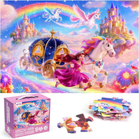 BenBen mermaid floor puzzle for kids, 52 large cardboard pieces with carrying box - view 2