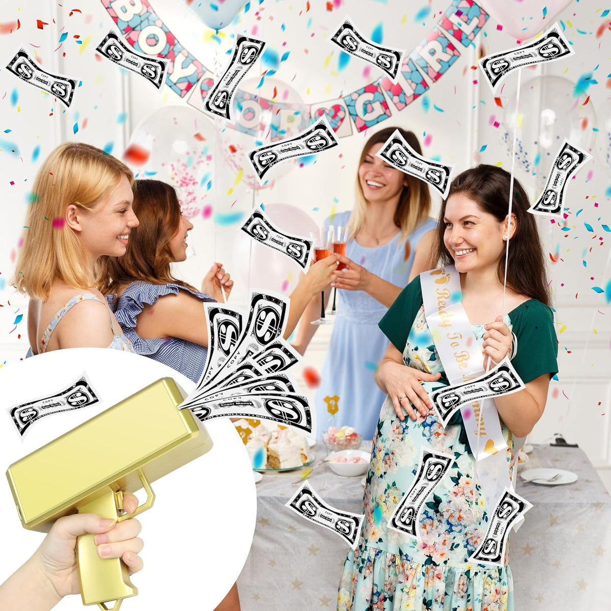 Wowok Money Gun Shooter, Make it Rain Money Toy Gun - Metallic Gold - image 4