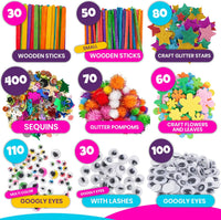 Blue Squid 1750+pcs Craft Kits for Kids - Craft XL Bag - image 2