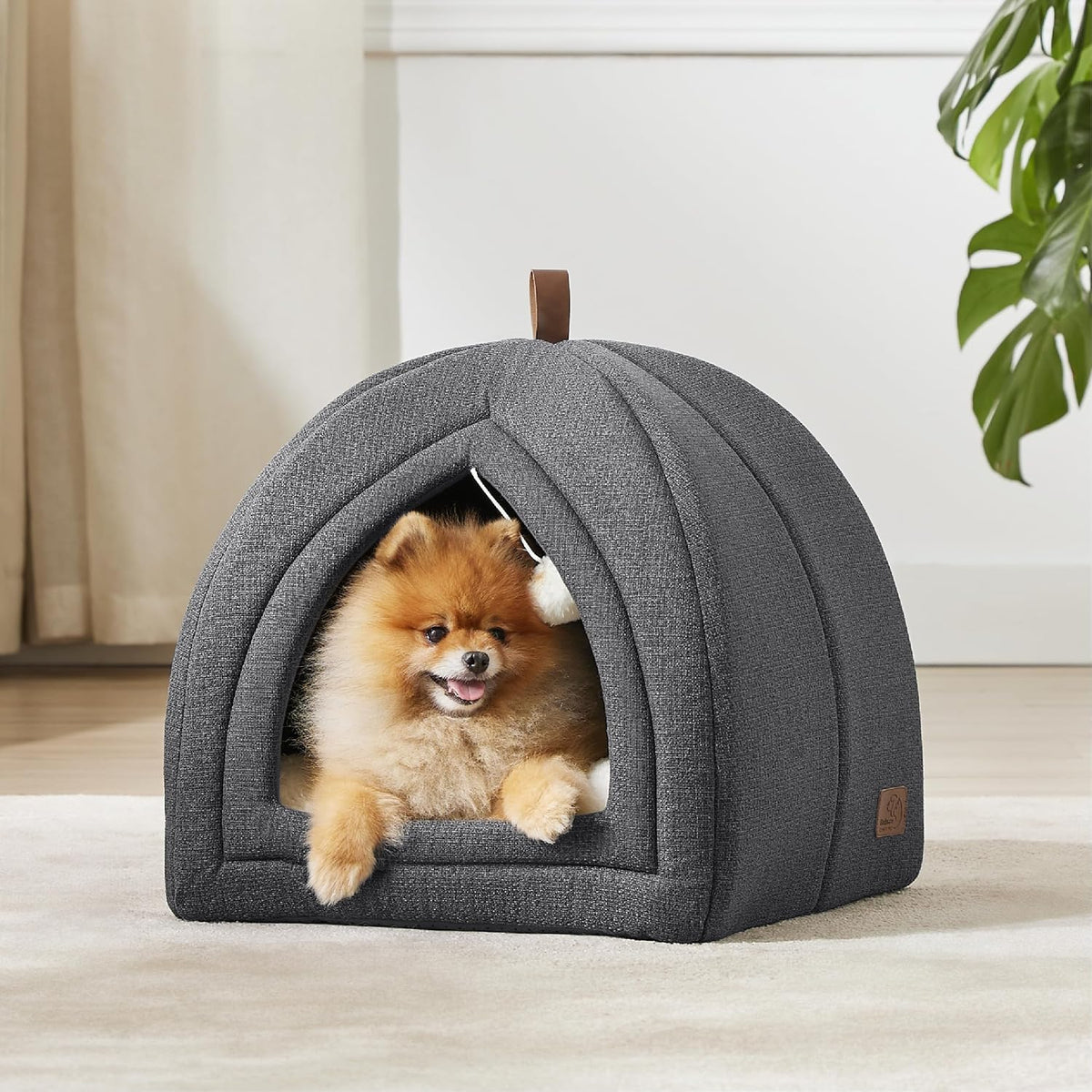 Bedsure 2in1 Cat Beds for Indoor Cats Cave for Kitten with Washable - L(17.3x17.3x17.3) / Dark Grey - image 2