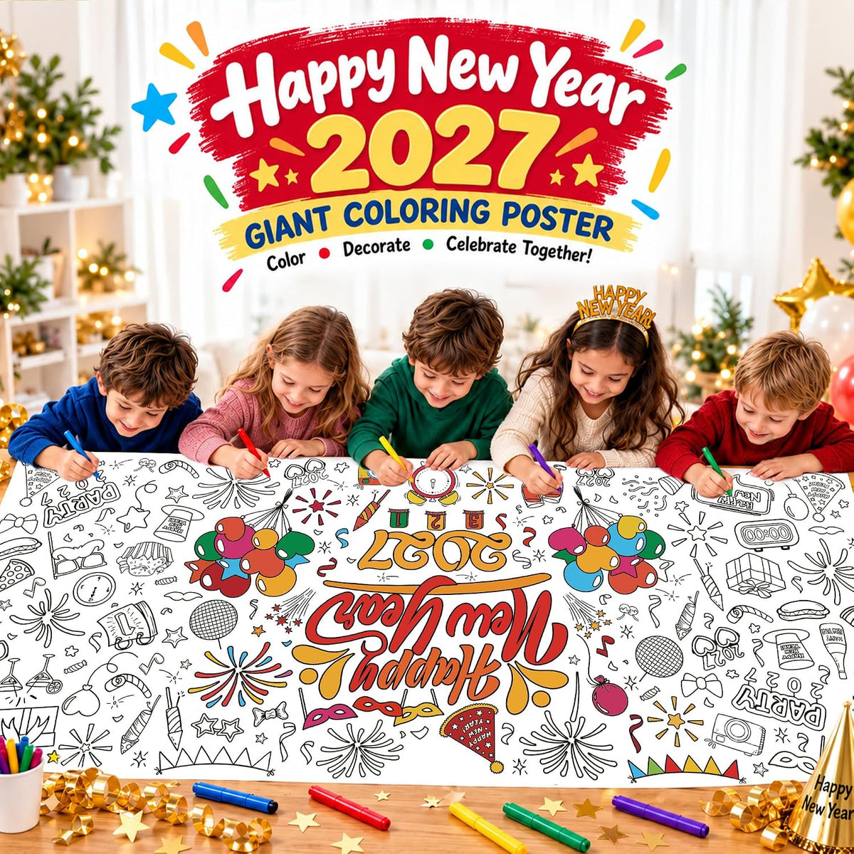 OHOME Halloween Giant Coloring Poster/Tablecloth-Halloween Crafts - New Year - image 3