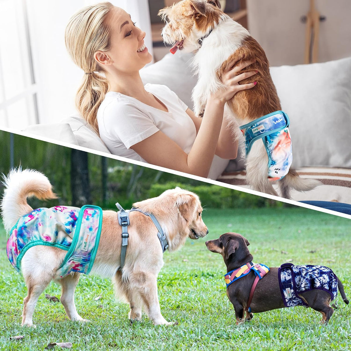 Langsprit Washable Female Dog Diapers - Medium / Colourful - image 4