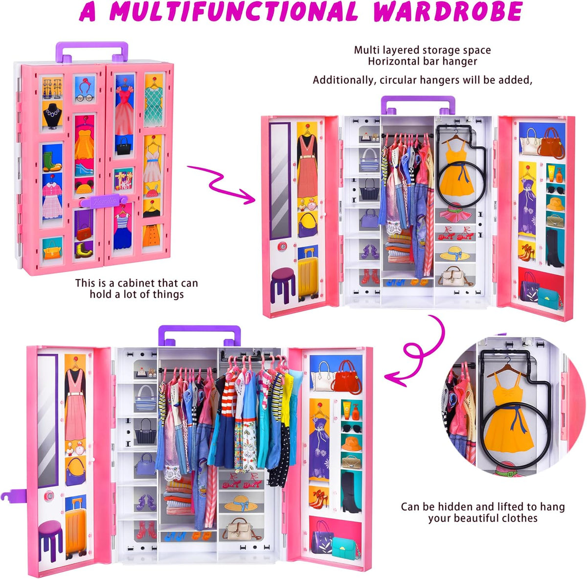 135 Pcs Doll Clothes and Accessories with Doll - MT003A - image 2