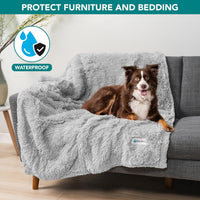 PetAmi Waterproof Dog Blanket for Couch Protector Pet Throw - Light Grey / X-large (60x80) - image 2