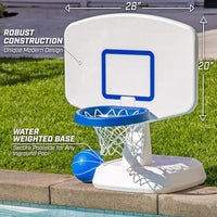 GoSports Splash Hoop Classic white pool basketball hoop with water basketball - view 4