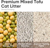 FUKUMARU Tofu Cat Litter, Applewood Blend, Clumping - Blue, 18lbs. / White Tea - Bentonite & Tofu - image 2