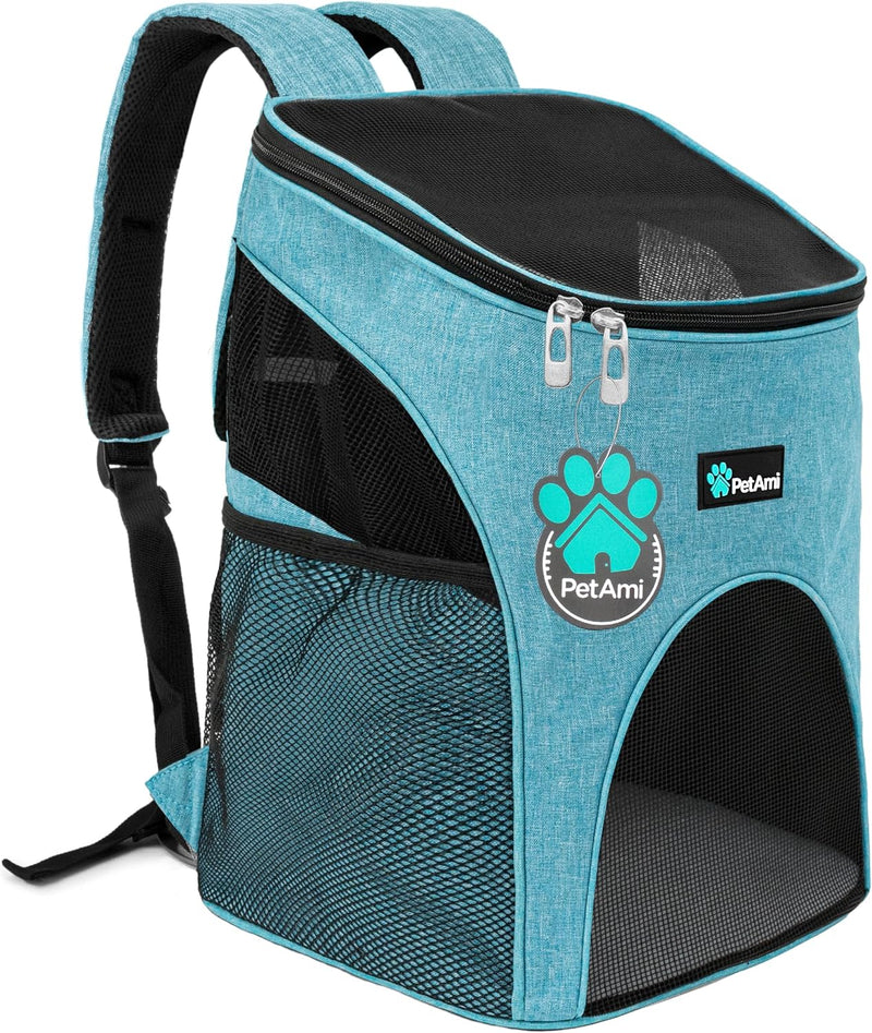 PetAmi Cat Backpack Carrier for Small Dogs and Large Cats - Sea Blue