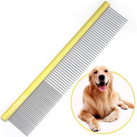 Metal Dog Grooming Combs Shedding Tangles, Knots, Mats. - Large / gold