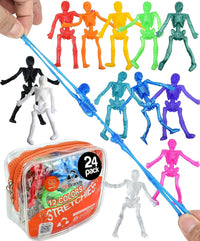 UpBrands 24 pack stretchy skeleton toys in 12 assorted colors for Halloween - view 2