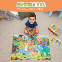 BONNYCO Giant Floor Puzzles for Kids of Jungle Animals with 48 Large - Dinosaurs - image 2