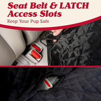 Lusso Gear Dog Car Seat Cover for Back Seat - 100% Waterproof Dog Hammock - Padded Headrest and Mesh Window - Passenger Compatible Rear Car Seat Cover - Fits Trucks, SUVs, Cars