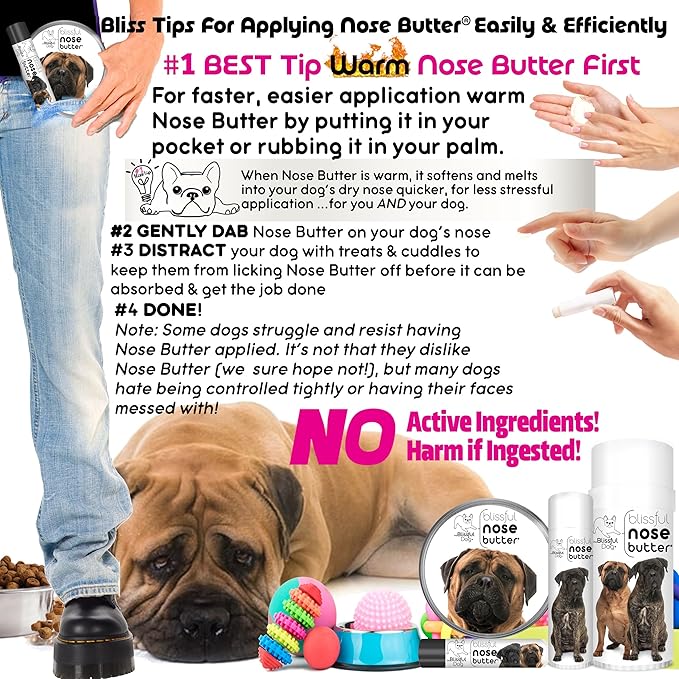 The Blissful Dog Bullmastiff Unscented Nose Butter - Dog Nose Butter, 2 Ounce