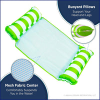 Aqua 4-in-1 Monterey Hammock Pool Float & Water Hammocks - Lime Green/White Stripe / Monterey Hammock / 1 Pack - image 3
