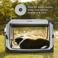 Lesure Portable Soft Collapsible Dog Crate for Large Dogs - Light Grey / 30.0"L x 21.0"W x 21.0"H - image 3