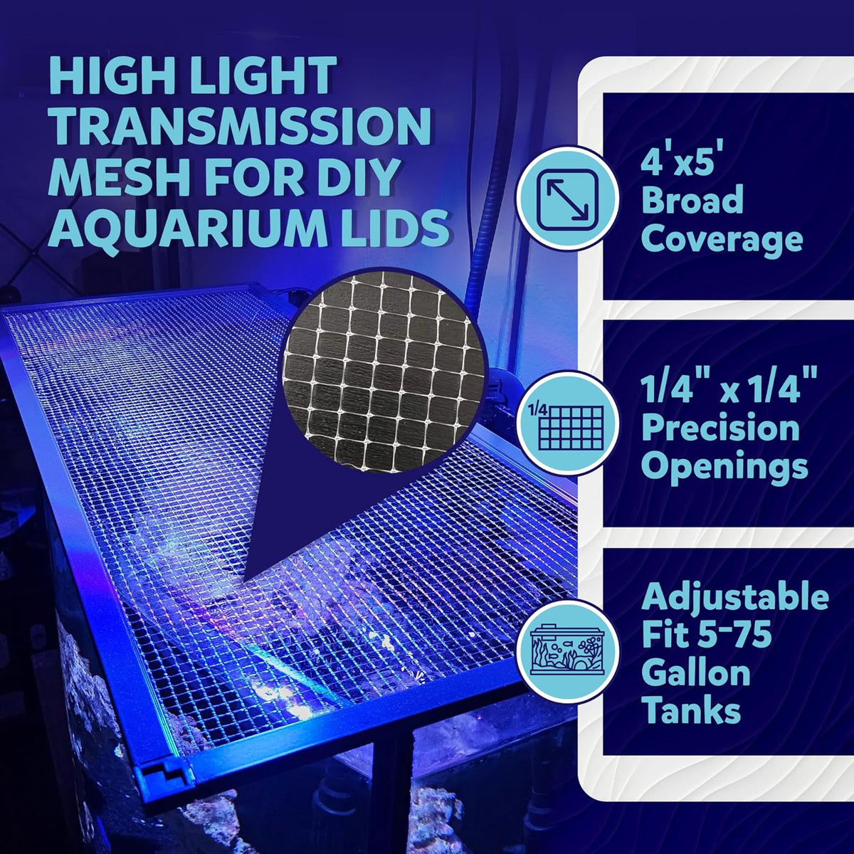 Aquarium Mesh Lid Clear Netting for Top Cover 4x5 ft – Essentials for Fish - image 3