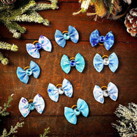 Tondiamo 100 Pack Halloween Dog Hair Bows Ghost Pattern Rubber Bands – Essentials for Dogs - Snowflake Pattern - image 4